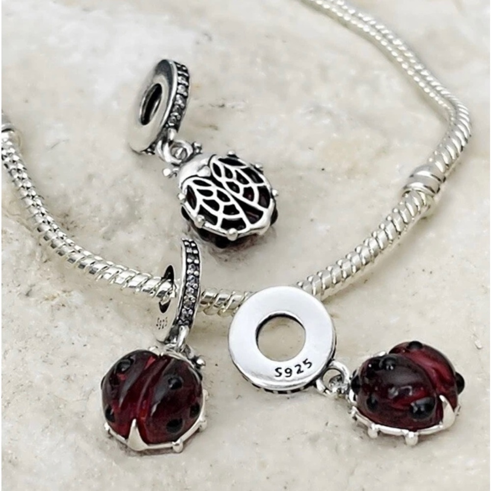 Ladybug Charm, S925 Sterling Silver, Ladybug Jewelry - Picture 2 of 2